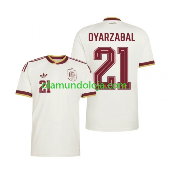 Camisola Espanha Mikel Oyarzabal 21 Homem Equipamento Segundo Copa do Mundo 2026 Manga Curta